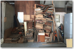 当店内、木質廃棄物の集積ブース